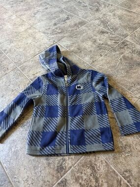 Rivalry Threads Kids Navy and Gray Plaid Fleece Hoodie Jacket